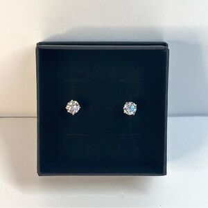 Sterling silver moissanite screw back stud earrings
